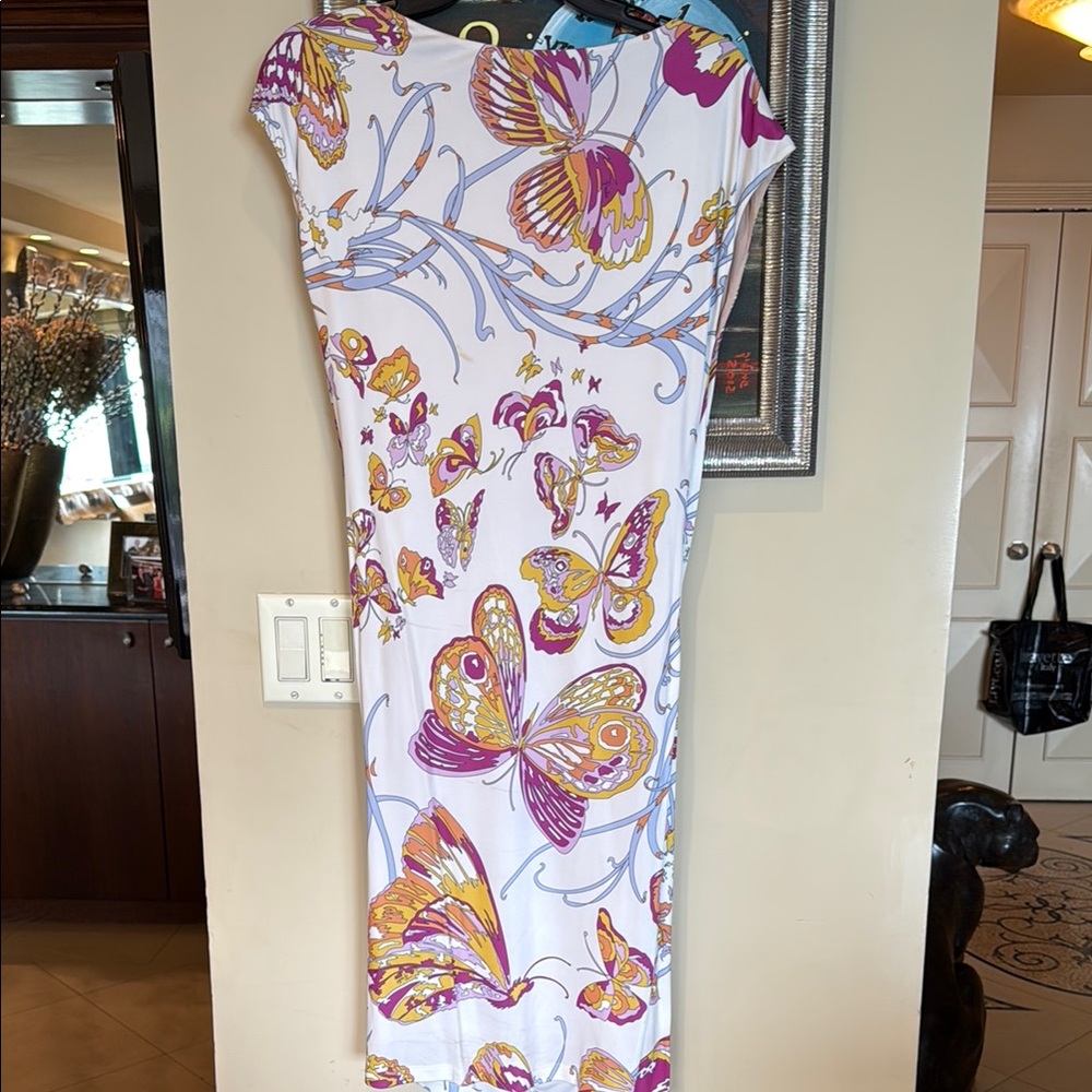 PUCCI Butterfly Print Dress in White and Purple - Picture 2 of 6